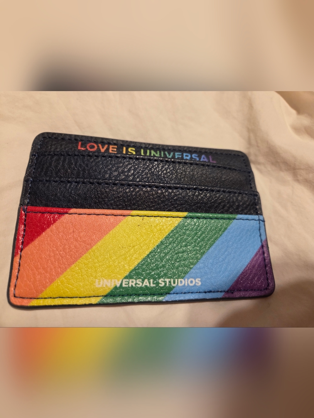 Universal Studios 'Love Is Universal' Rainbow Card Holder PRIDE Orlando FL
